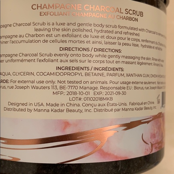 Manna Kadar charcoal champagne scrub exfoliant 18kt pink gold luxury new box - Picture 5 of 5